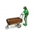 Żaba z wózkiem dekoracja figurka metalowa XXL